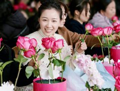 安徽淮南：女工学习插花，喜迎“三八”